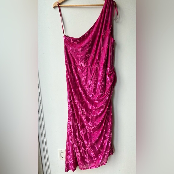Hutch One-Shoulder Ruched Velvet Dress - Picture 3 of 3
